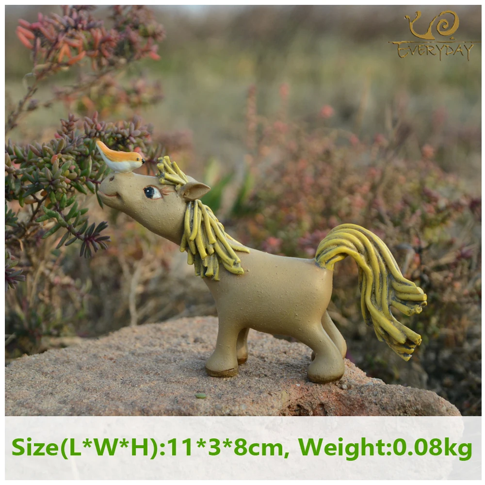 

Everyday Collection pony horse figure home Decoration cute simulation model animal miniature Fairy Garden bonsais ornaments