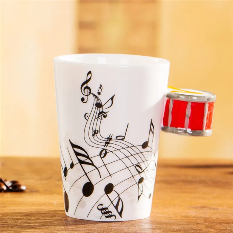 38 узоров гитара скрипка керамическая чашка персональная музыкальная нота молоко сок лимон кружка кофе чай чашка домашняя посуда для напитков уникальные подарки - Цвет: DR-F