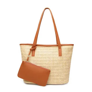 

YGDB Vintage Women Handbags Korea Straw Female Shoulder Satchel Bags Zipper Creative Knitting Ladies Casual Totes Bag YF33