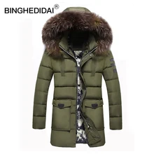 Winter long jacket thermal jacket mens fur hooded jacket long winter jacket men cotton padded parka long mens parka