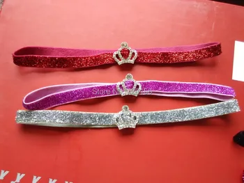 

360pcs/lot girl Shining headband With Mini Tiara Button baby Photo props