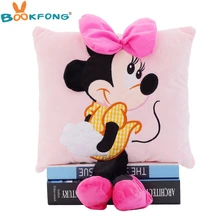 Hot Sale 3D Mickey Mouse and Minnie Mouse Plush Pillow Anime Cartoon Mickey and Minnie Plush Toys Kids Gift