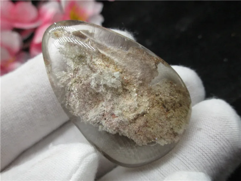 Натуральный белый Phantom Quartz капли воды камень призрак минерал сад кристалл Chorite