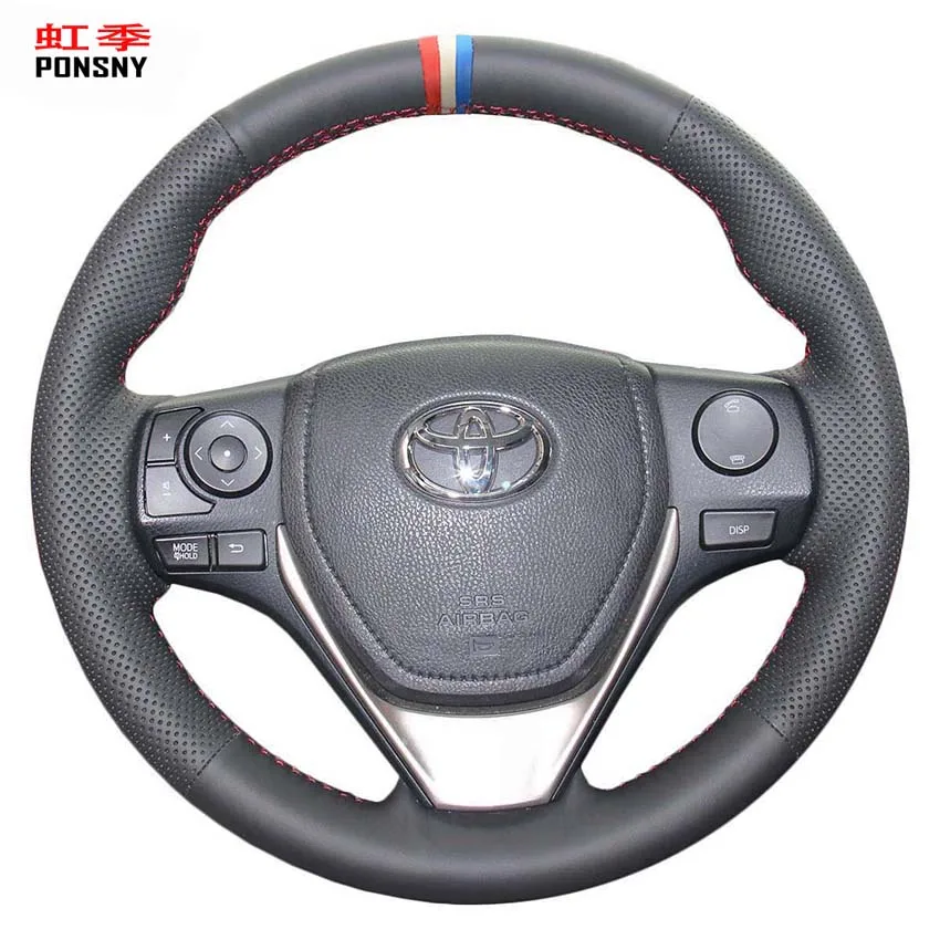 

PONSNY Artificial Leather Car Steering Wheel Covers for Toyota RAV4 2013-2017 Corolla 2014-2017 Auris 2013-2016 Scion iM 2016