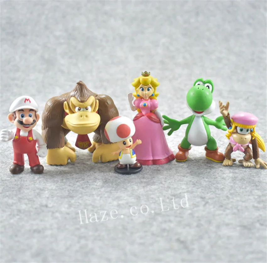 satz Super Mario Bros PVC Figur Spielset Decor Puppe 3-9 cm Gift 6 teile 