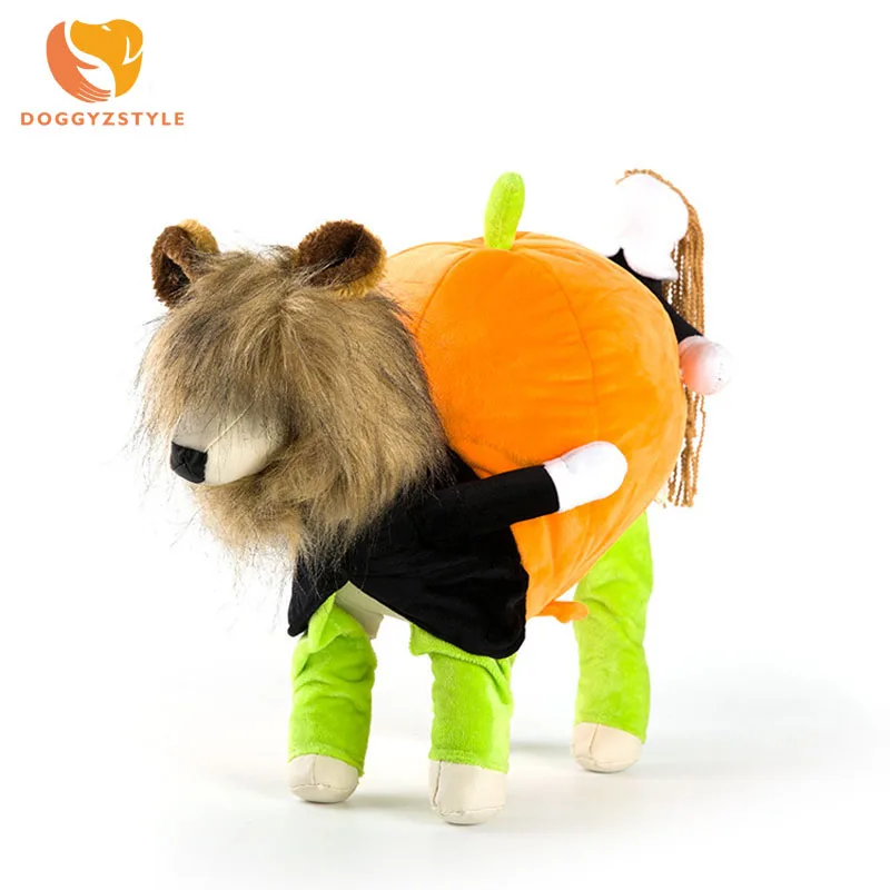 

Cartoon Cotton Dog Jumpsuit Warm Winter Halloween Funny Pumpkin Pet Transfiguration Pajamas Puppy Cat Pets Apparel DOGGYZSTYLE