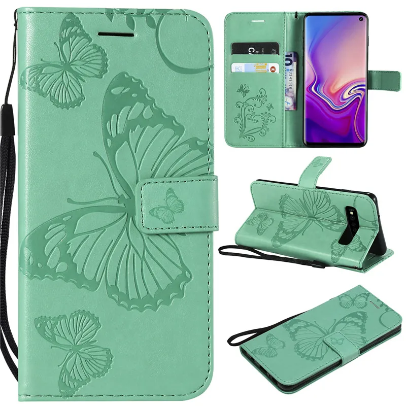3D тиснением для samsung Galaxy S10 S10Lite S10Plus Чехол книжка с функцией кошелька чехол