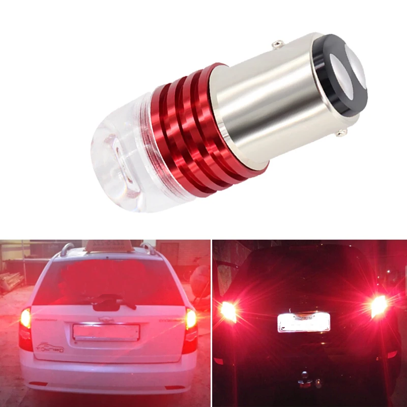

100x Car LED Lamp 1157 BAY15D 3W COB Lens Strobe Flashing Red 12V P21/5W Brake Turn Signal Lamp Bulb