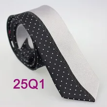 Yibei Coachella Галстуки узкий серебро Доры Средства ухода за кожей Шеи Галстук Тощий Half Striped пятна галстук тонкий Средства ухода за кожей шеи галстук для Для мужчин тканые Gravatas костюм свадебный