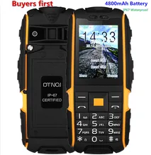 Оригинальный № 1 a9 IP67 Водонепроницаемый противоударный Dual Sim-карта мобильного сотового телефона 4800 мАч батареи FM фонарик может Русский клавиатура