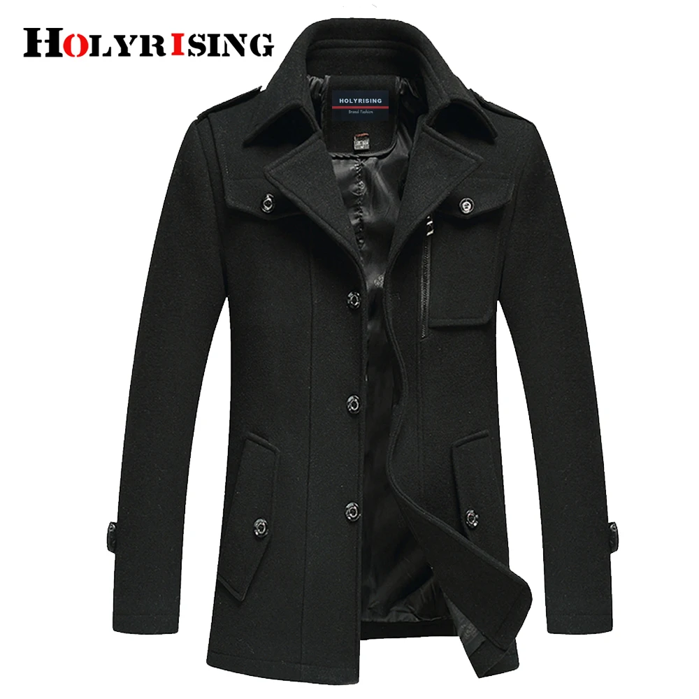 Holyrising Wool Blend Coat Men Casual Casaca Hombre Mens Overcoat Thick Jackets Warm Classic Cloth Man Fitted Coats 18259-5 Holyrising Wool Blend Coat Men Casual Casaca Hombre Mens Overcoat Thick Jackets Warm Classic Cloth Man Fitted Coats 18259-5