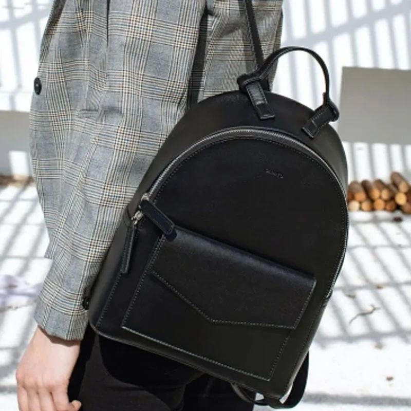 Xiaomi Mijia CARRY'O минималистичный кожаный рюкзак дорожная сумка на плечо простой и удобный для хранения элегантный дизайн - Цвет: Big Black