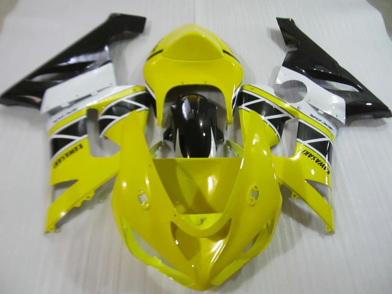 Запчасти для кузова Kawasaki ninja ZX6R 05 06 желтый белый черный Обтекатели корпуса 2005 2006