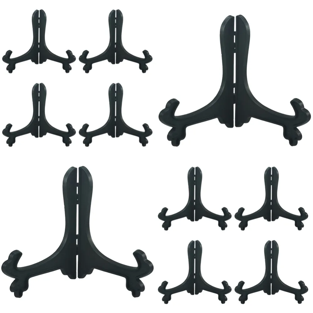 Artliving Black Plastic Easel Plate Stands Holders Picture Easel