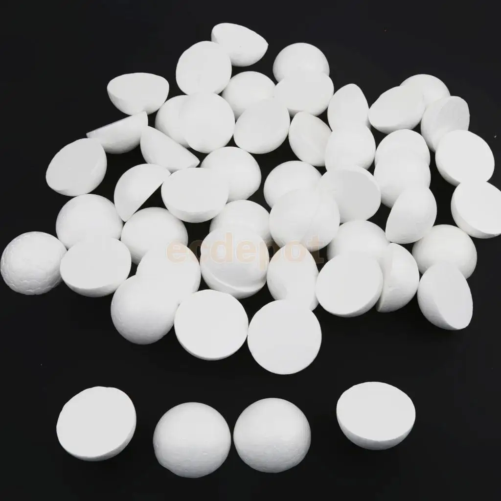 MagiDeal White Half Round Styrofoam Balls Craft Balls Ornament for Crafting Modeling DIY Painting Christmas Party Decoration