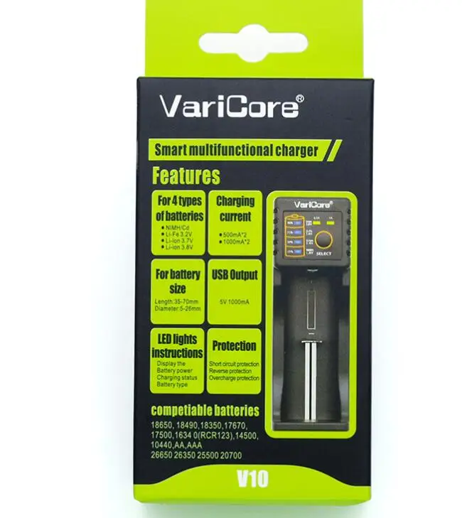 VariCore V20i V10 U4 18650 26650 18350 16340 18500 25500 17500 никель-металл-гидридного 1,2 V AA/AAA зарядное напряжение на выходе 5 в smart 3,7 V зарядное устройство для батареи