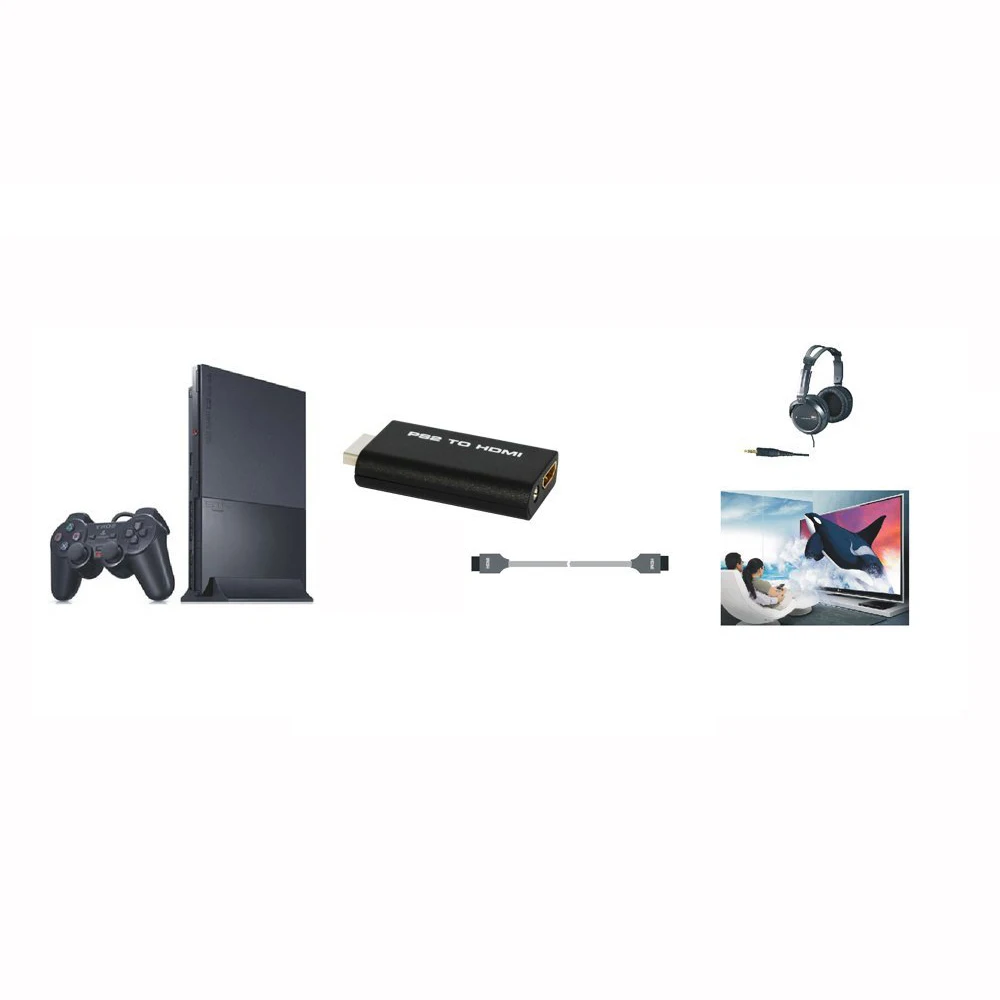 Полезный HDV-G300 PS2 к HDMI 480i/480 p/576i аудио-видео конвертер адаптер с 3,5 мм аудио выход поддерживает все режимы отображения PS2