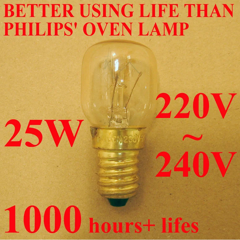 2Pcs WSDCN E14 T25 25W 220V240V 240 Volt Oven Light Bulb Oven Lamp