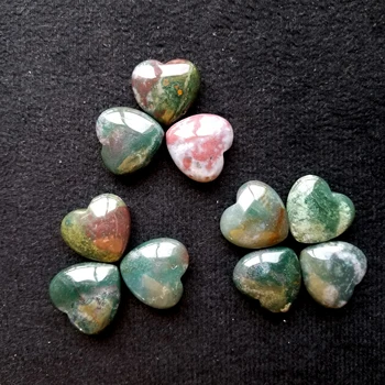 

Natural Moss Agate Crystal Heart Hand Carved Polished Quartz Customized Healing Stones Lovers Gifts Gemstones Hearts GY