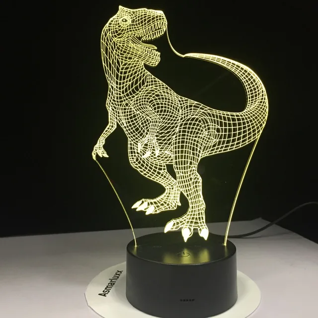 Tyrannosaurus Rex New Dinosaur 3D LED Night Lights with 7 Colors Light for Home Decoration Lamp Amazing Visualization Optical