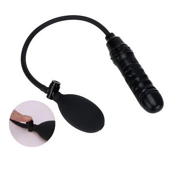 IKOKY Inflatable Dildo Fake Penis Anal Plug Huge Dildo with Pump Black Butt Plug Large Female Masturbation Sex Toys for Women 2