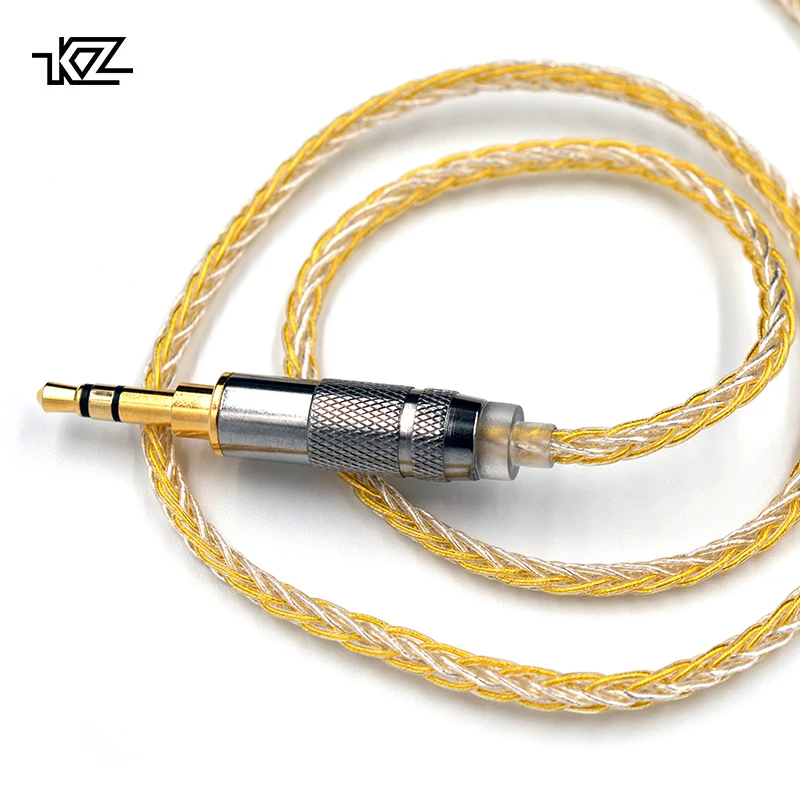 

KZ Earphones Gold Silver Mixed plated Upgrade cable Headphones wire Original ZSN ZS10 Pro AS10 AS06 ZST ES4 ZSN Pro BA10 AS16