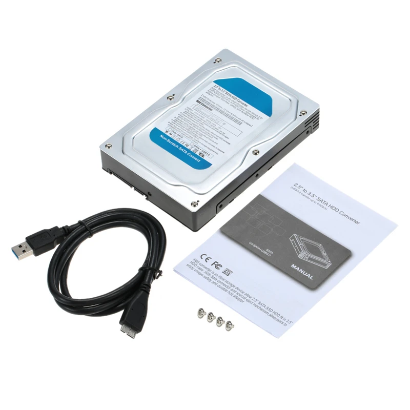 

Single Bay 2.5" to 3.5" Inch SATA Converter Adapter USB 3.0 External Hard Drive Enclosure Internal HDD & SSD Tray Caddy Internal