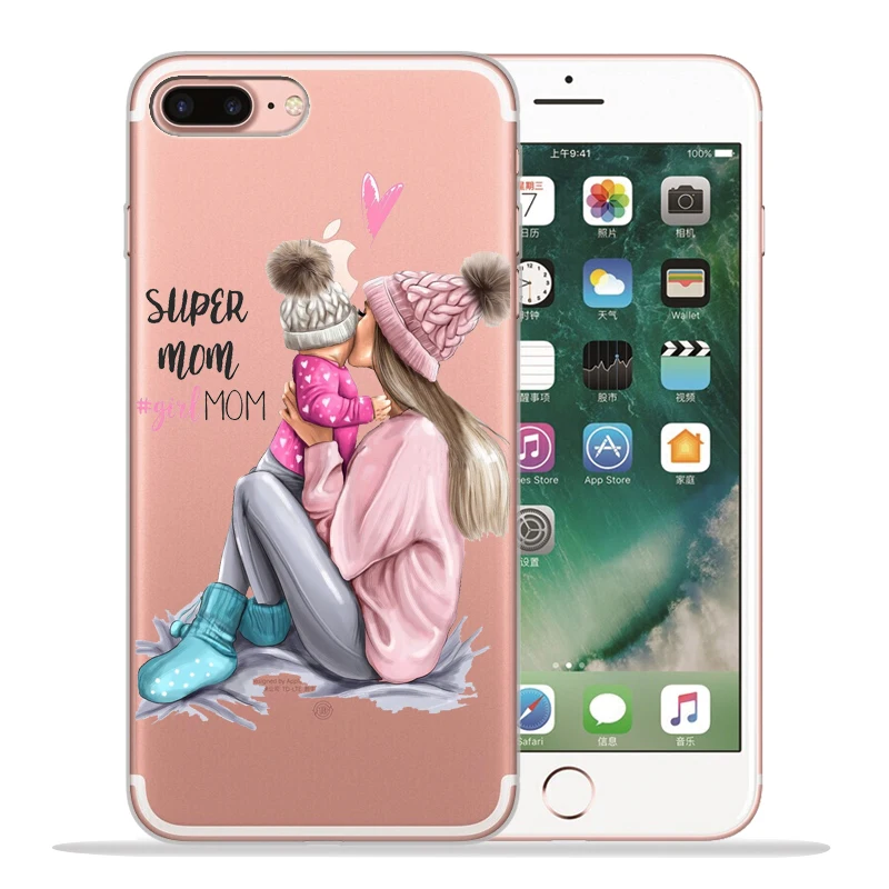 Модный чехол для телефона Super mom Dad Girl для iPhone 8, 7, 6, 6S Plus, X, XS, MAX, XR 10, мягкий силиконовый чехол Etui