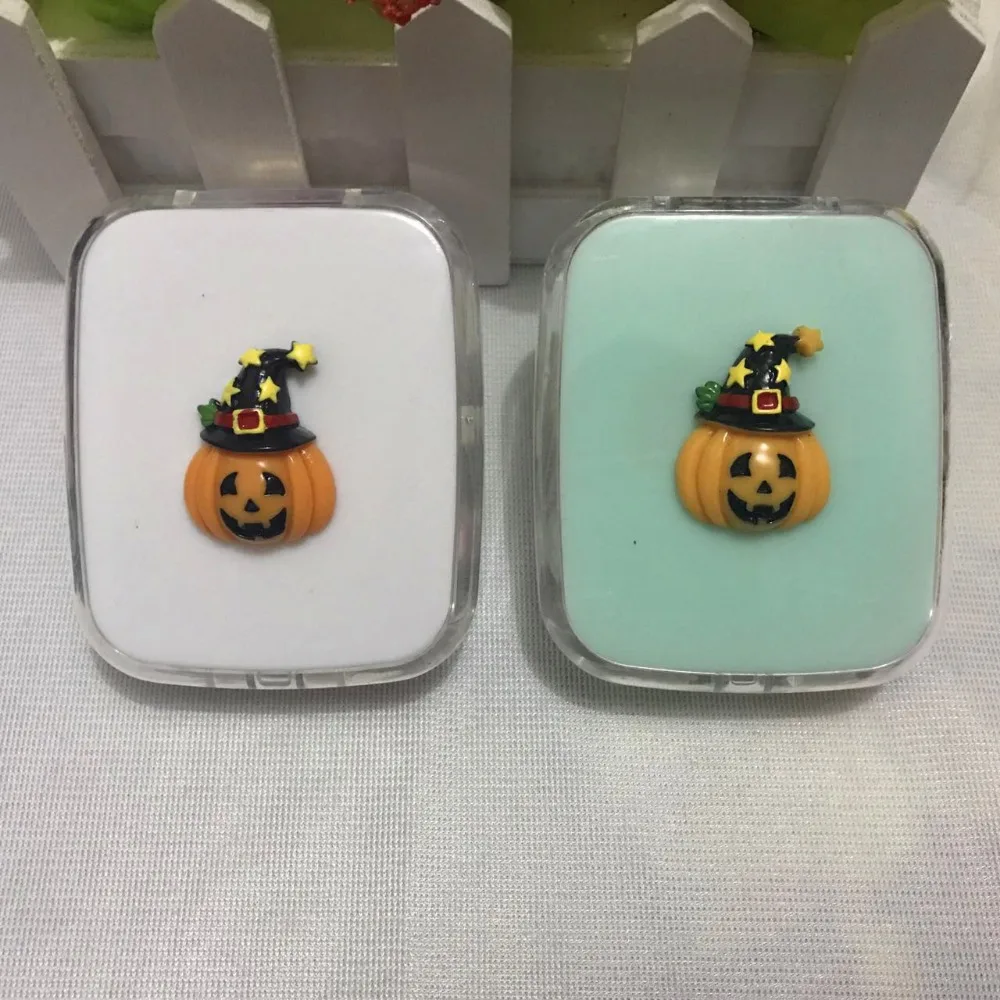 Liusventina DIY смолы Хэллоуин Тыква koradji контактные линзы чехол для глаза контактные линзы коробка для очки очешник