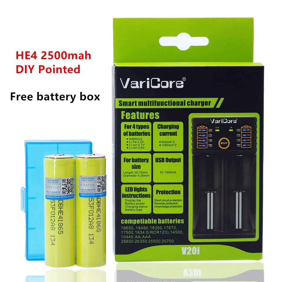 VariCore V20i зарядное устройство 18650 литиевая батарея INR18650 25R HE4 2500mah HG2 3000mah электронная