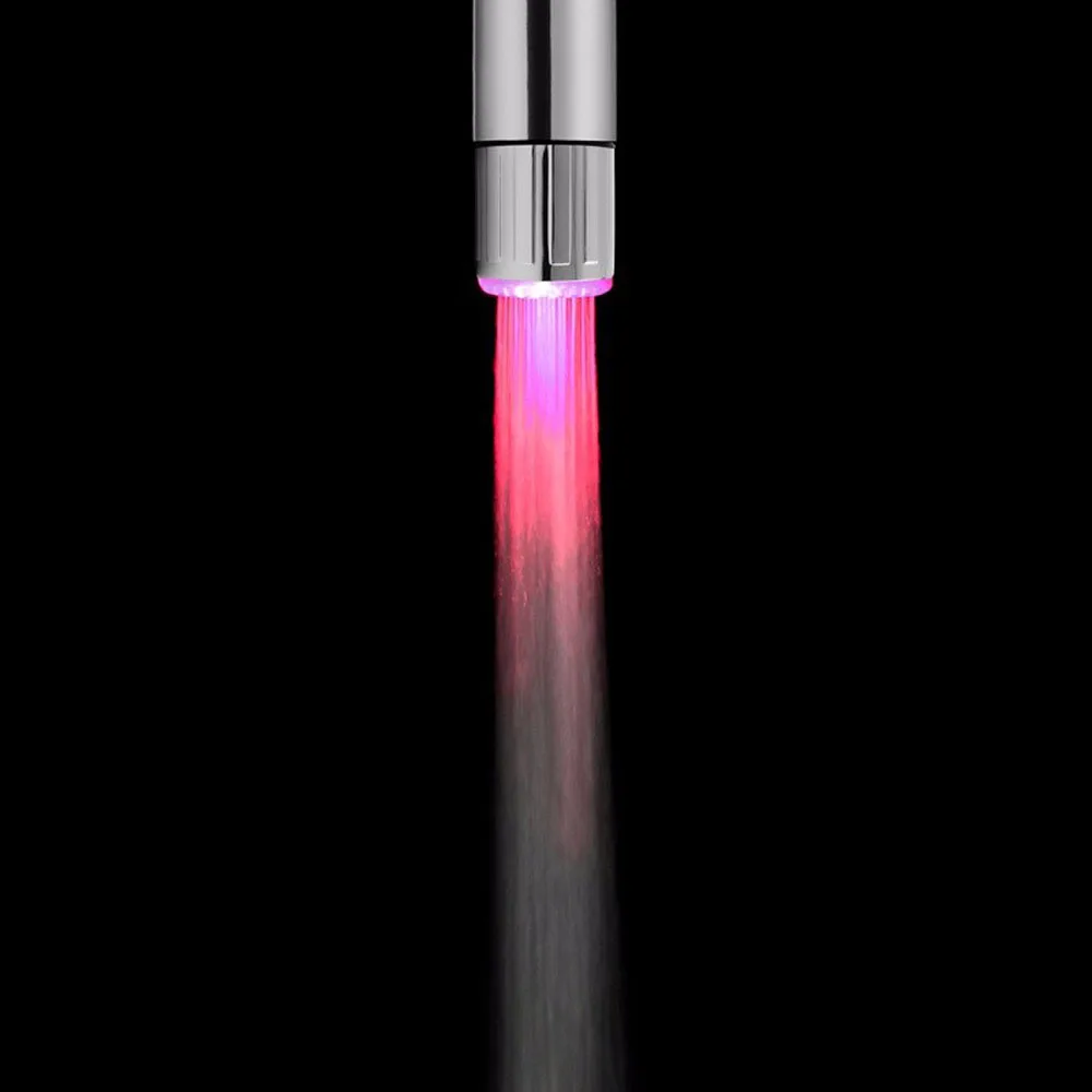 1 шт. автоматически светящийся светодиодный светильник RGB 3 цвета Душ кухня ванная комната водопроводный кран с адаптером