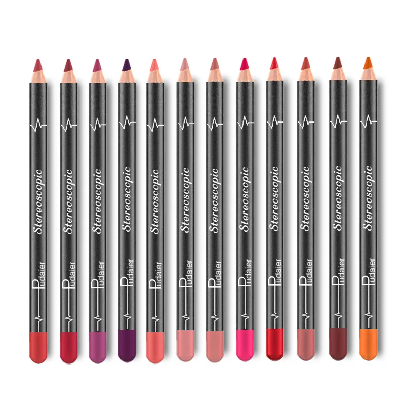 Pudaier 12 Pcsset Lip Liner Waterproof Matte Crayon A Levre