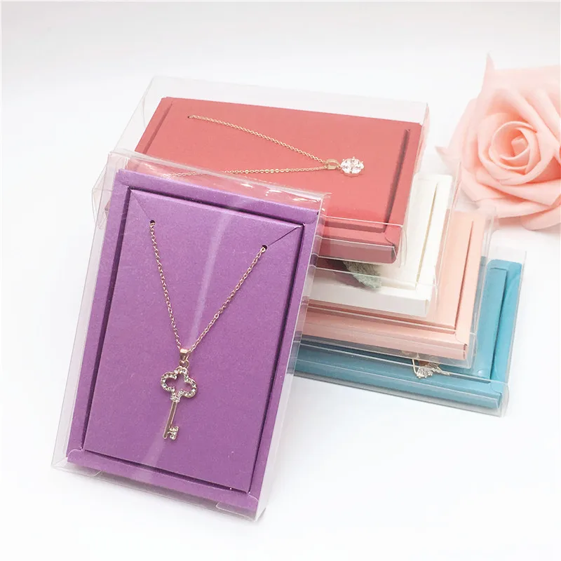 

12Pcs Clear Pvc Necklace Displays Boxes Transparent Waterproof Plastic Jewelry Gift Boxes Earring Pendant Packing Boxes 12*8*2cm
