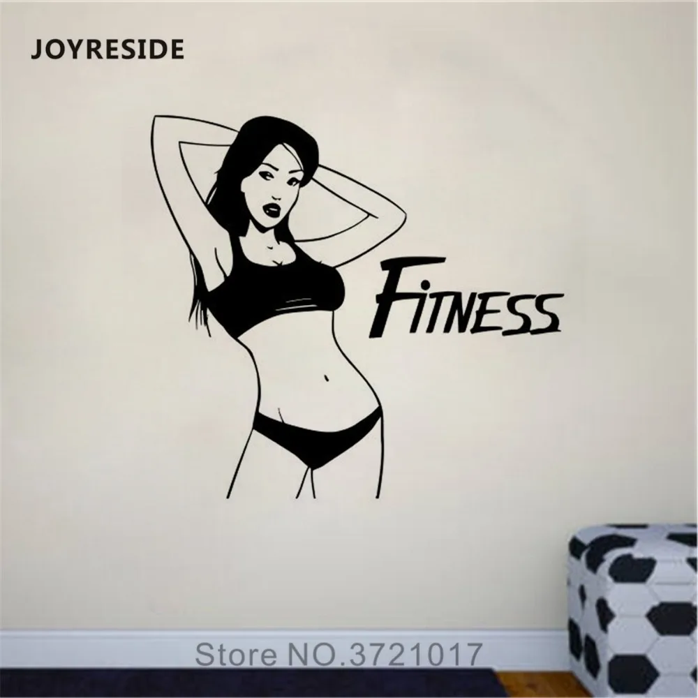 

JOYRESIDE Fitness Sticker Sports Decals Vinyl Gym Health Wall Kids Girl Bedroom Playroom Living room Home Design Art Mural A1378