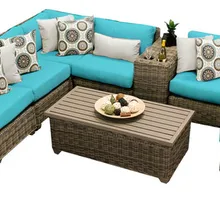 Королевский 10 шт. все погодные уличные плетеные мебель, диван для Патио Набор