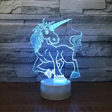 Белый лампа трещина базы Звезда смерти Единорог Pickchu двигателя светодиодный 3D ночные огни Ambient Light настольную лампу Цвета изменить дети подарки