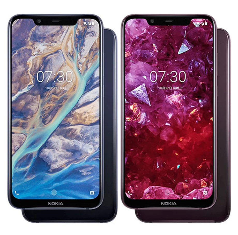 Nokia X7 TA-1131, 4 Гб и 64 Гб ПЗУ, разблокированный мобильный телефон Android, четыре ядра, две sim-карты, 6,18 '', 3 камеры, отпечаток пальца, Wi-Fi, Snapdragon 710