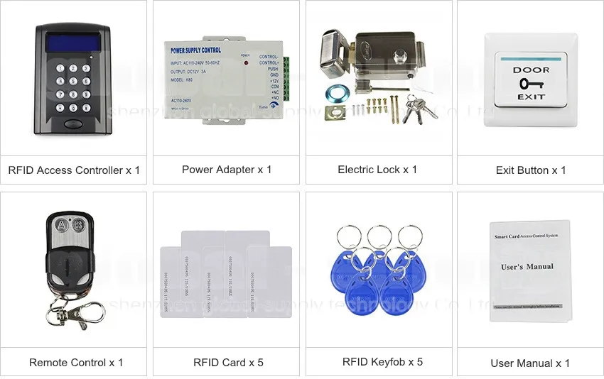 Diysecur Дистанционное управление RFID дверной Управление доступом безопасности Системы комплект+ Электронные дверные замки+ Источники питания B100