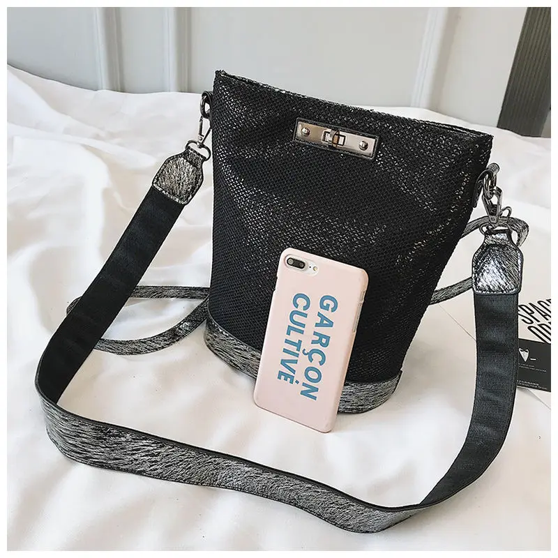 Новая модная женская сумка через плечо с блестками, сумка для мобильного телефона, внутренний карман на молнии, карман с грязевой косой карман