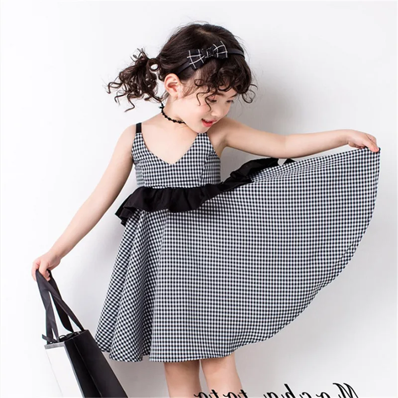 YWSC-LYQ01 платье для девочек клетчатое платье принцессы