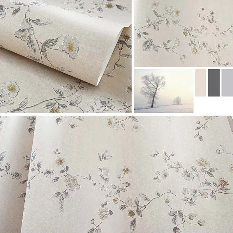 Korean Style Embossed Rustic Floral 3D Wallpaper Roll Modern Fashion Non-woven Wallpaper For Bedroom Living Room Walls Contact Korean Style Embossed Rustic Floral 3D Wallpaper Roll Modern Fashion Non-woven Wallpaper For Bedroom Living Room Walls Contact