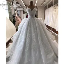Robe De Mariee Эротическое с бисером белое свадебное платье со шнуровкой сзади Плюс Размер Свадебные многоярусные платья оборки без бретелек свадебное платье