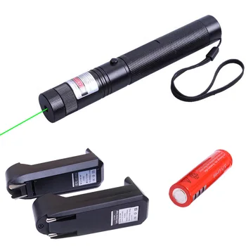 

Green Laser Pointer Sight Laser Pen Powerful Rifle Scope 532nm Fixed Focus With Star Cap+Charger +18650 Battery HT3-0019-2