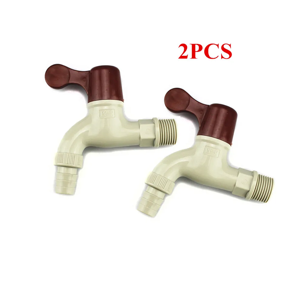 2PCS Plastic Garden Faucet Kitchen Sink Basin Outlet Plastic White