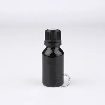 

15ml Black Essential Oil Bottle,Tamper Evident Cap With Orifice Reducer,1/2oz Small Glass Perfumes Vial 30pcs/lot Free Shipping