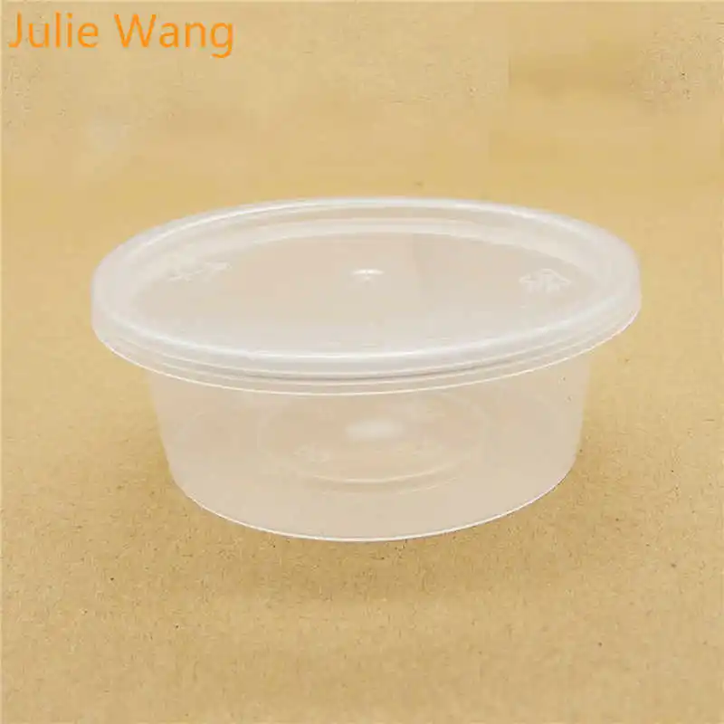 Круглая квадратная пластиковая коробка для хранения слизи Julie Wang 10 шт. контейнеры