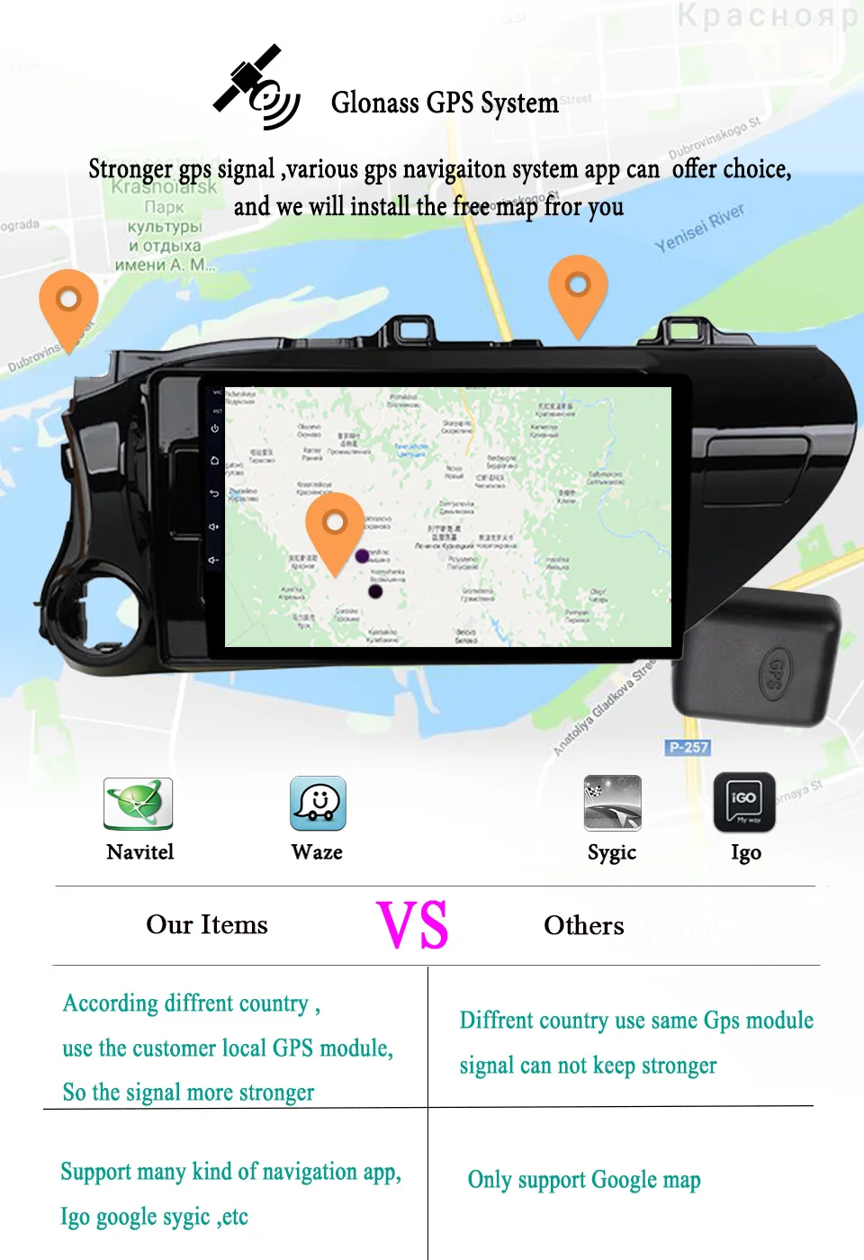 Discount 10.1" 4G RAM 8 cores Android 9.1 Car DVD GPS Navigation For TOYOTA Hilux 2016 2017 audio stereo car radio headunit Tape Recorder 9