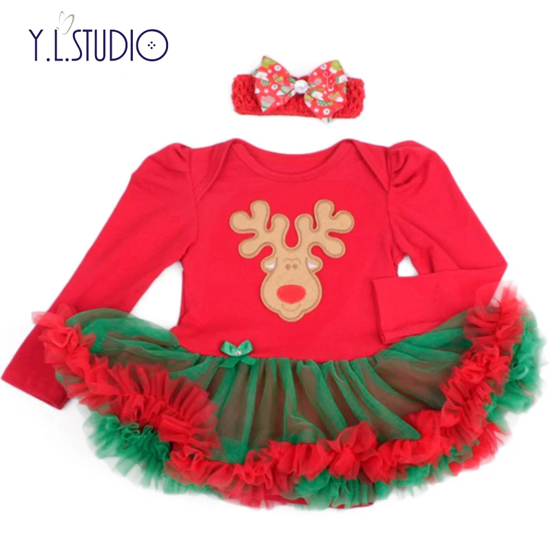 

Christmas Baby Costumes Cloth Infant Toddler Girls First Christmas Outfits Newborn Christmas Romper Clothing Set Birthday Gift