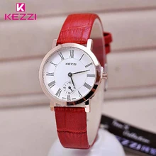 Kezzi marque nouvelle personnalité secondes cadran femmes robe montres montre en cuir bande analogique quartz robes de femmes montre-bracelet cadeau