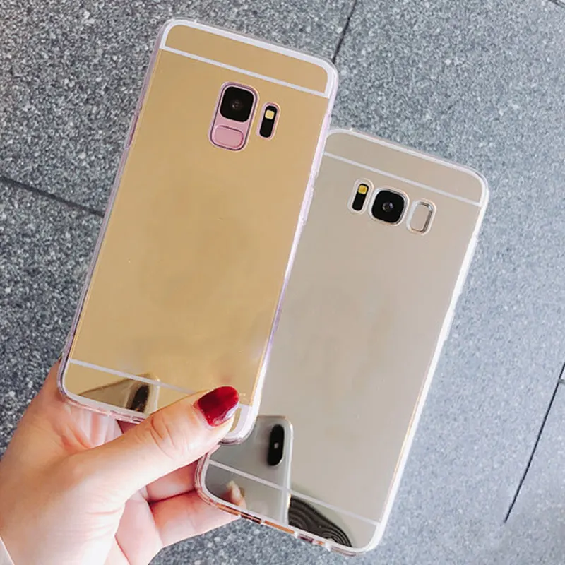 Оригинальный мягкий чехол из ТПУ с зеркалом для samsung A6 A8 2018 A3 A5 J3 J4 J5 J6 J7 J8 плюс 2017 S8